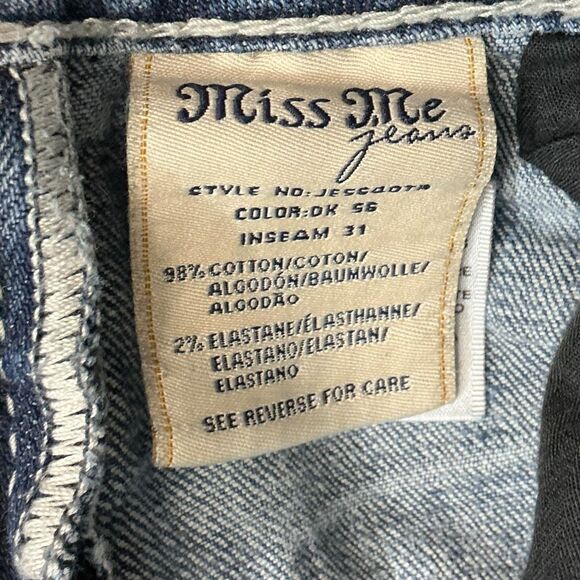 Miss Me JE5640TR Medium Wash Straight Jeans with Embroidered & Sequined Pockets - Picture 7 of 9